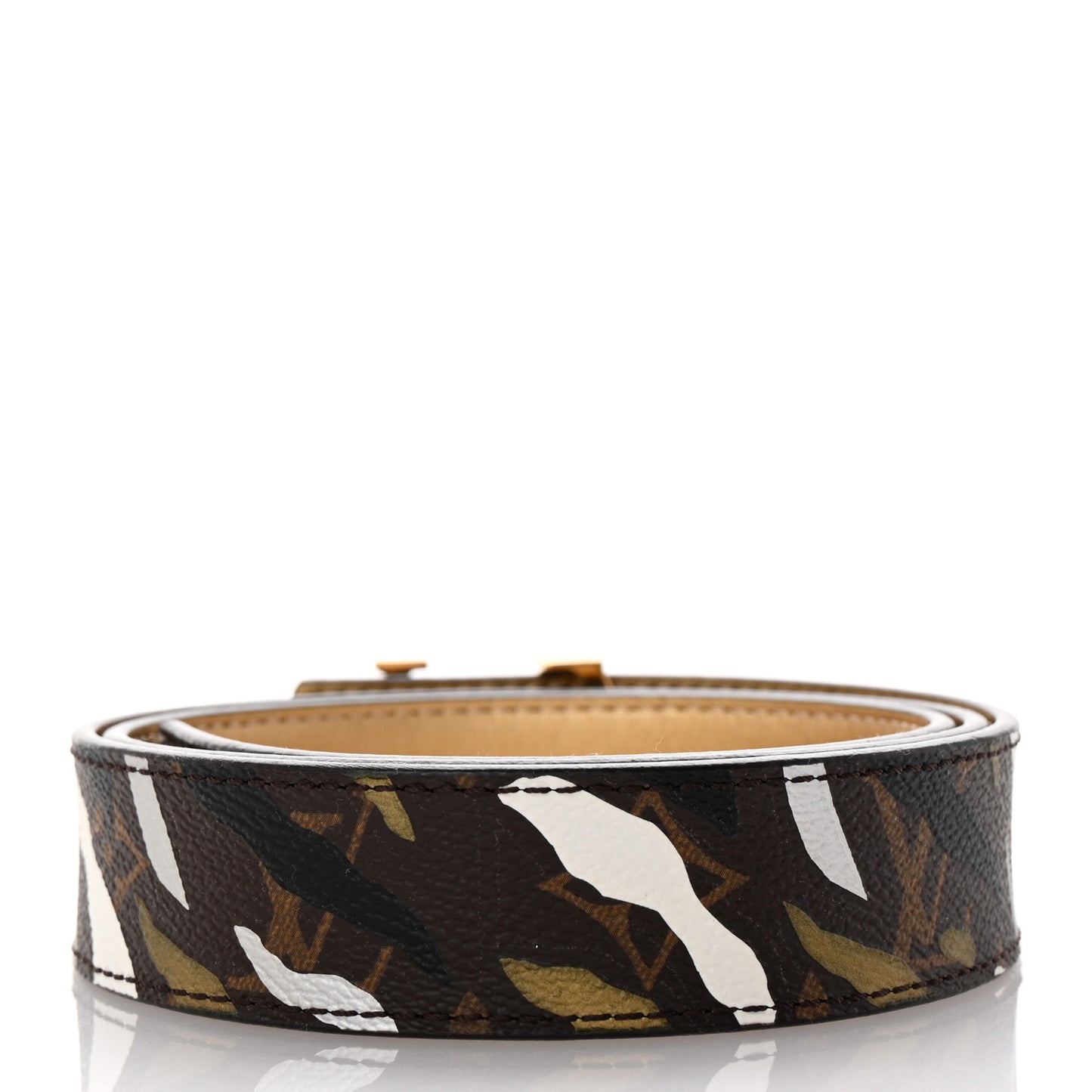 X LOL Monogram Belt 85 34 Gold Silver