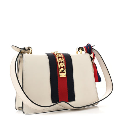 Gucci Calfskin Small Sylvie Shoulder Bag Off White 3 of 7