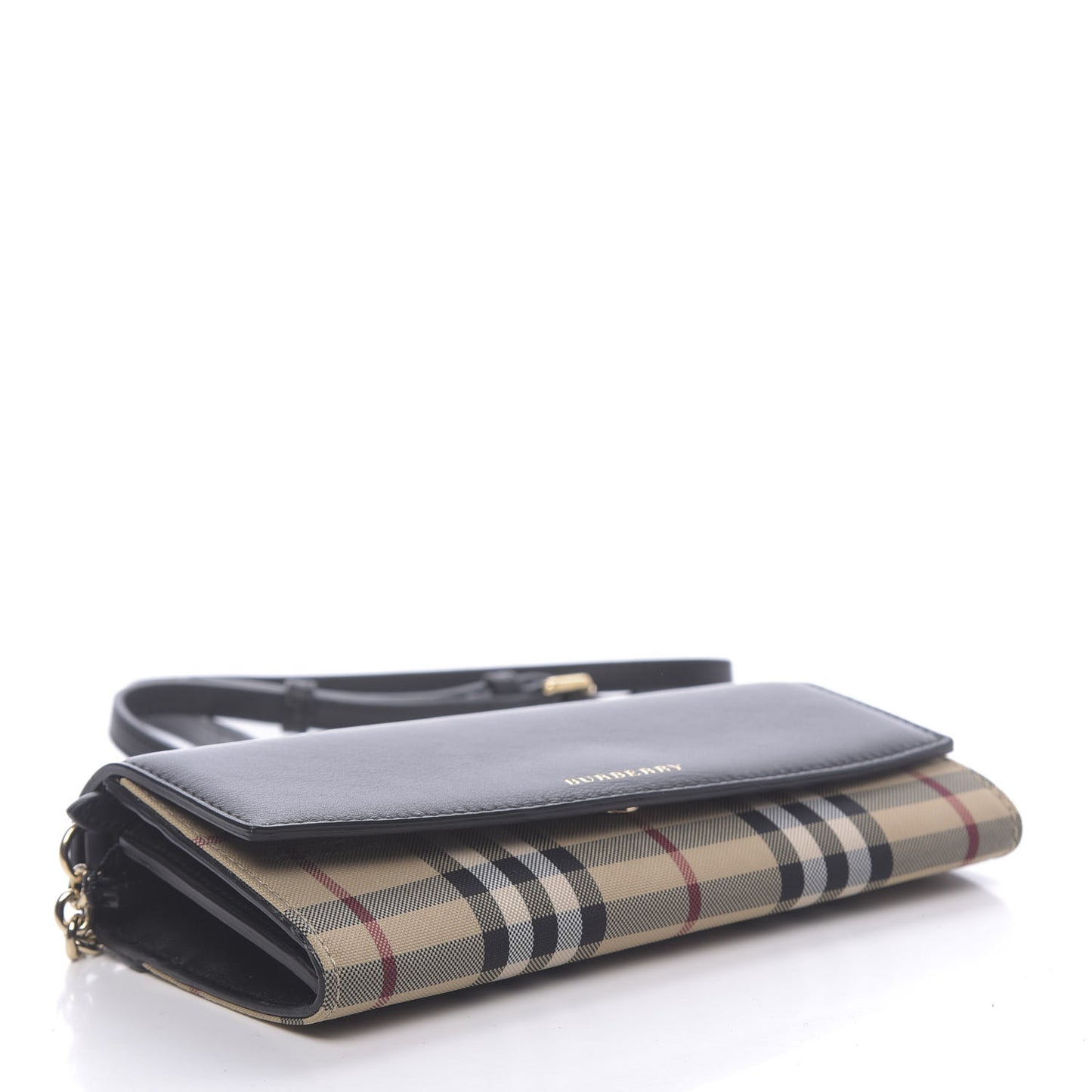 Calfskin House Check Henley Wallet On Chain Black