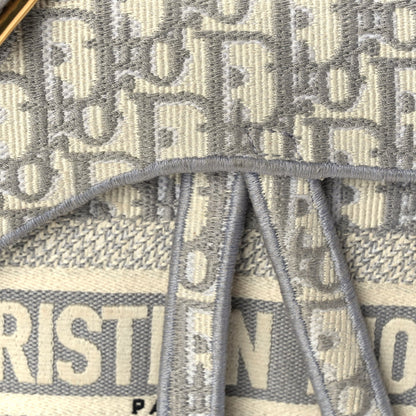 Christian Dior Oblique Embroidered Saddle Bag Grey 6 of 8
