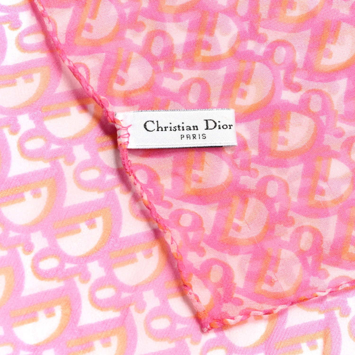Christian Dior Silk Monogram Scarf Pink 4 of 4