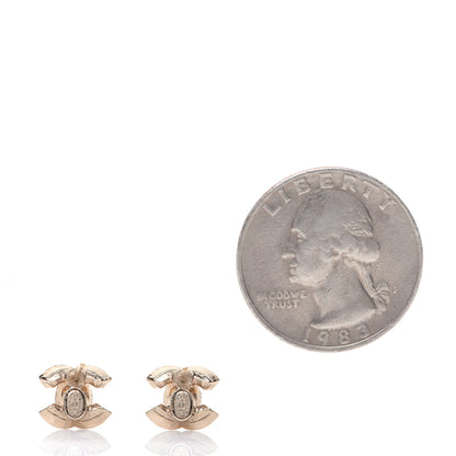 Chanel Crystal CC Earrings Gold Pink 2 of 5