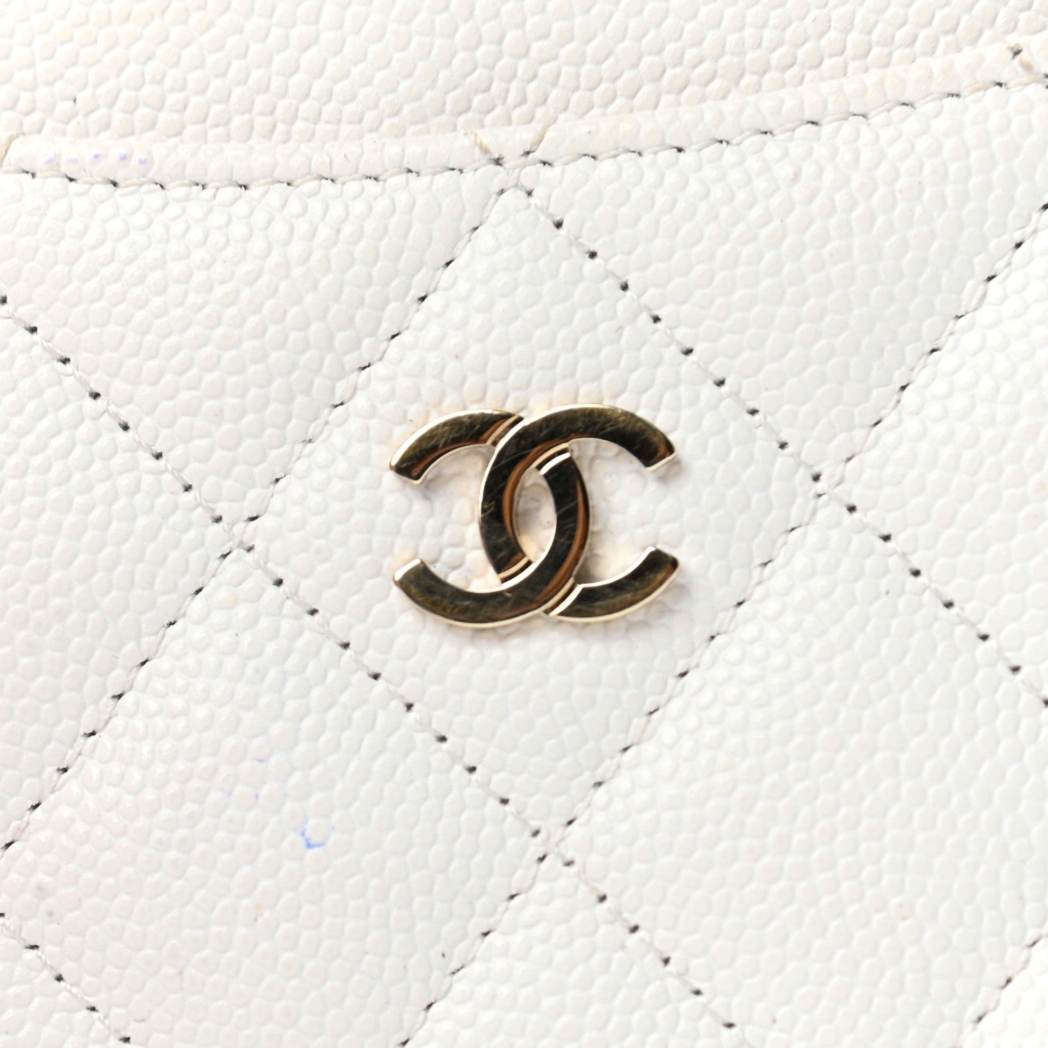 Chanel Caviar Quilted Card Holder White 9 of 12