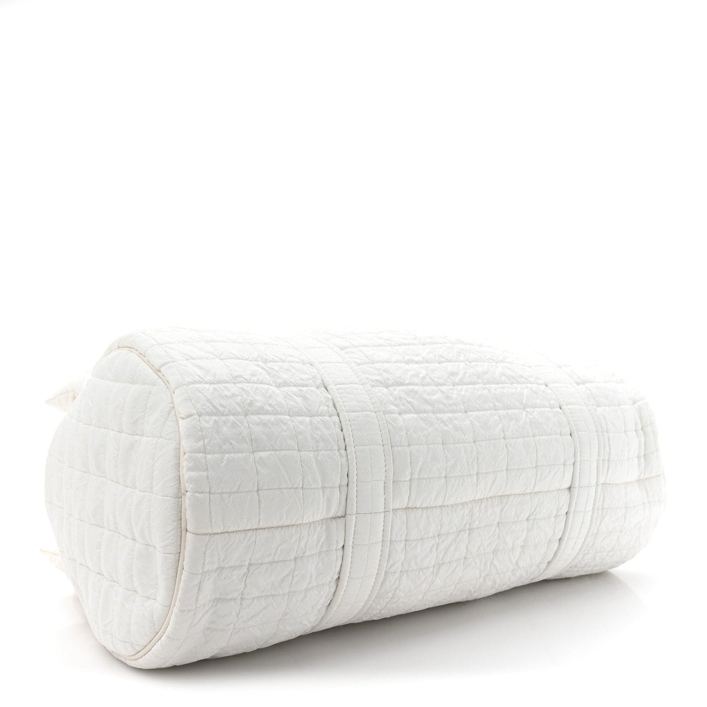 Nylon Gloria Quilted Travel Bag Milky White