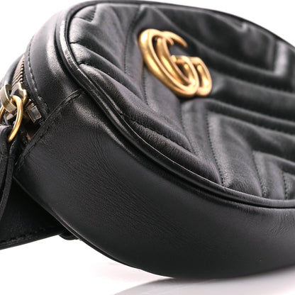 Gucci Calfskin Matelasse GG Marmont Belt Bag 85 Black 8 of 10