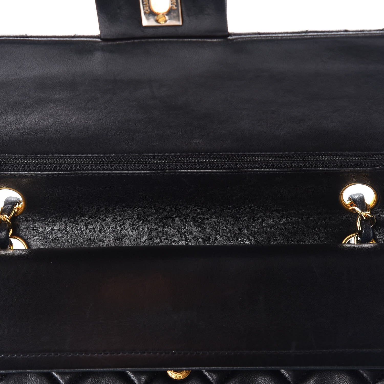 Chanel Lambskin Quilted Medium Double Flap Black 14 of 14