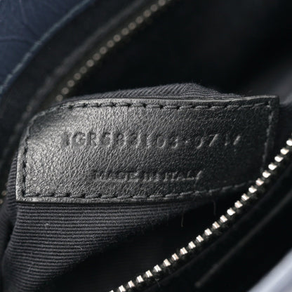 Saint Laurent Crinkled Calfskin Matelasse Monogram Niki Chain Wallet Deep Marine 7 of 7