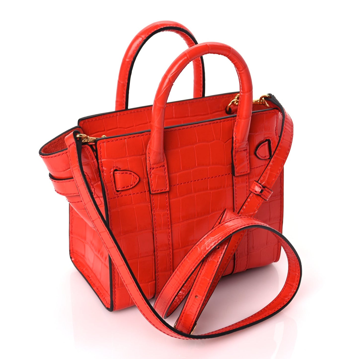 Crocodile Embossed Micro Zipped Bayswater Hibiscus Red