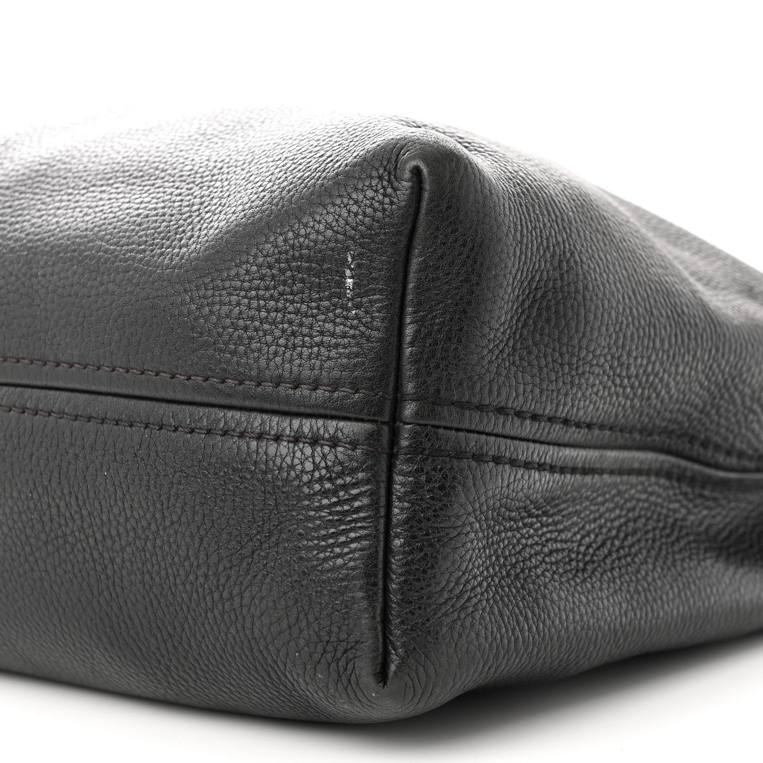Prada Vitello Daino Embossed Logo Hobo Black 9 of 13
