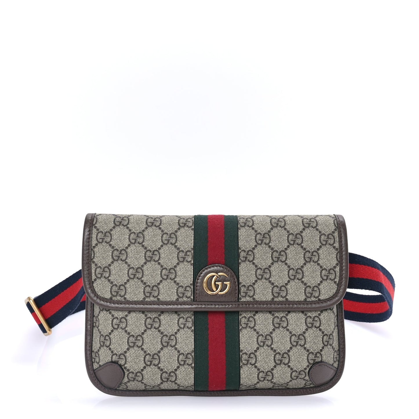 GG Supreme Monogram Web Small Ophidia Belt Bag  Brown
