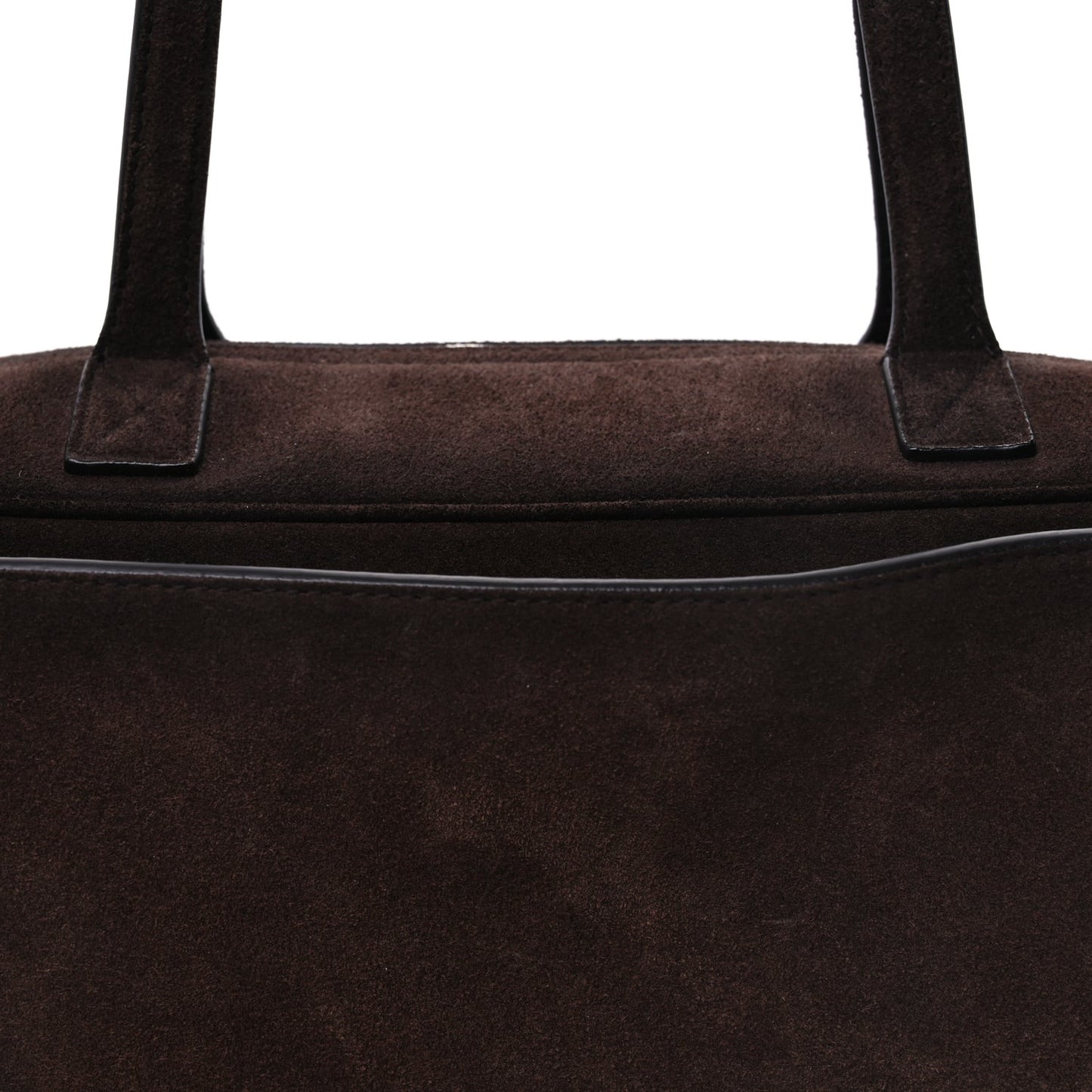 Suede Calfskin Small Carrie Bowling Bag Light Espresso