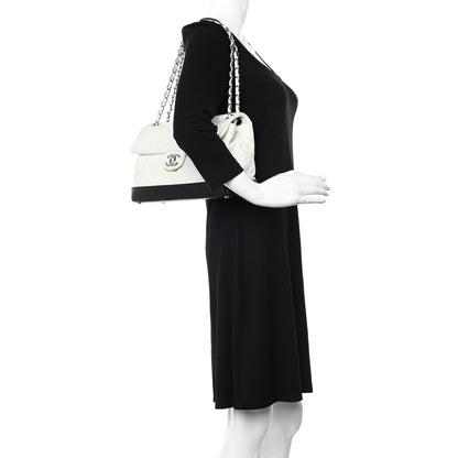 Chanel Calfskin Quilted VIP Flap White Black 2 of 16