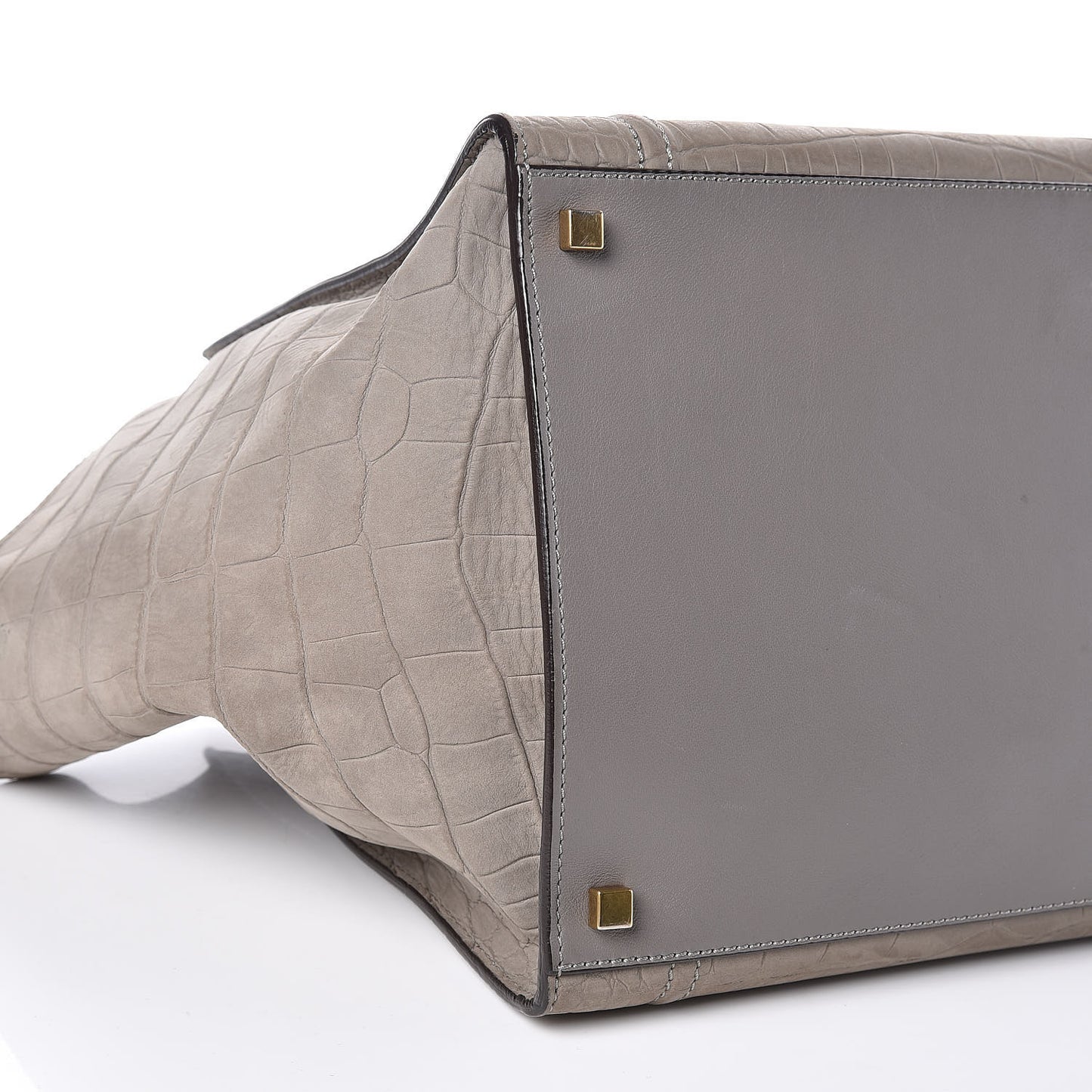 Crocodile Embossed Nubuck Medium Phantom Luggage Grey