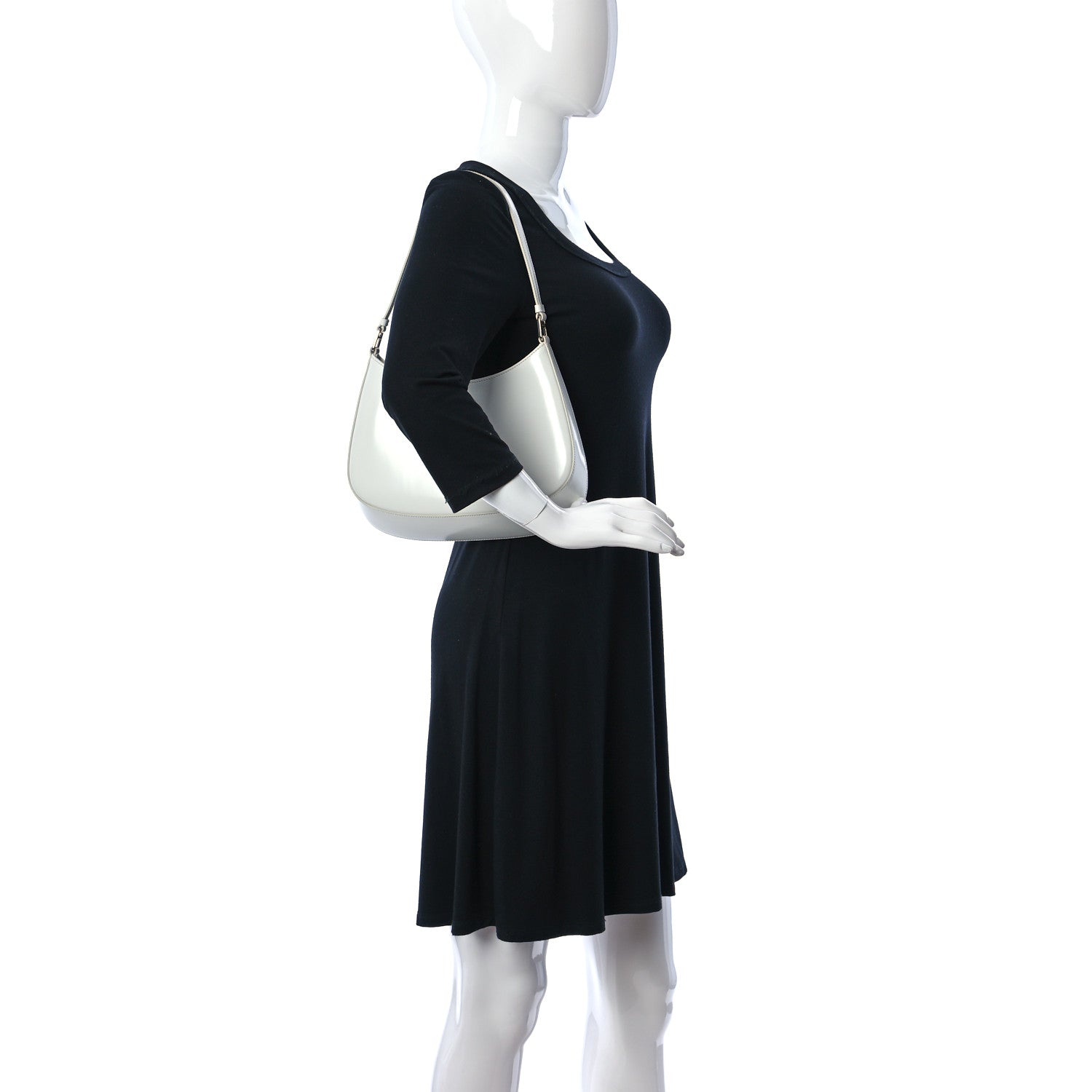 Prada Spazzolato Cleo Shoulder Bag White 2 of 10