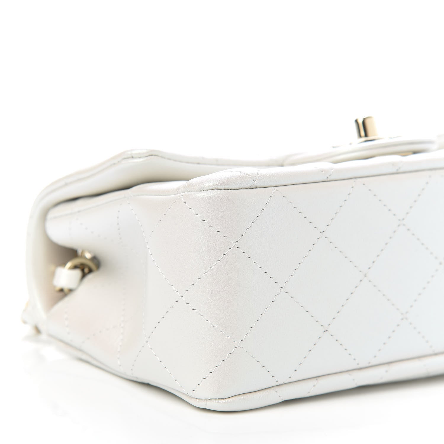 Chanel Iridescent Calfskin Quilted Mini Rectangular Flap White 8 of 11