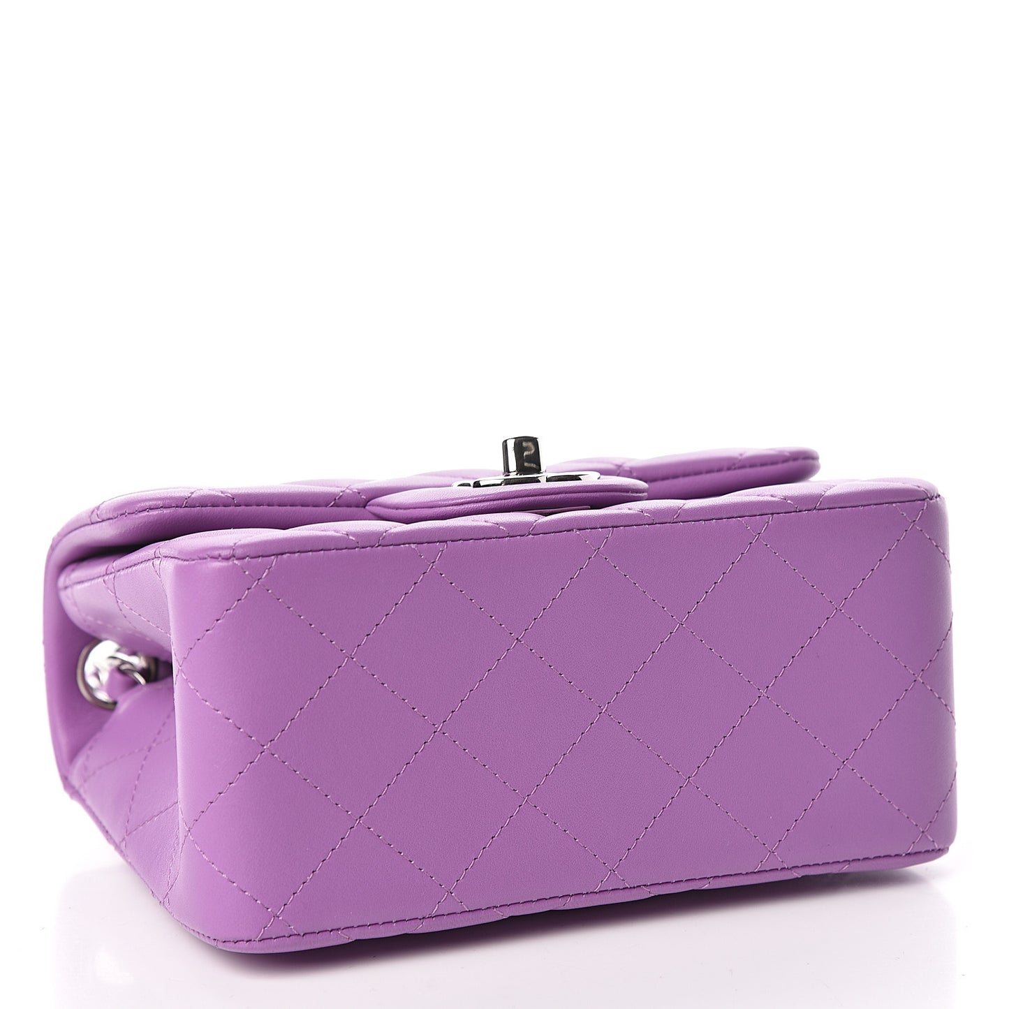 Lambskin Quilted Mini Square Flap Purple