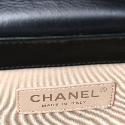 Chanel Glazed Calfskin Raffia Vanity Case Bag  Black Beige 6 of 10
