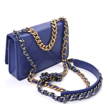 Chanel Lambskin Quilted  19 Wallet On Chain WOC Purple 2 of 8