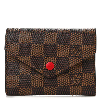 Louis Vuitton Damier Ebene Victorine Wallet Red 1 of 6
