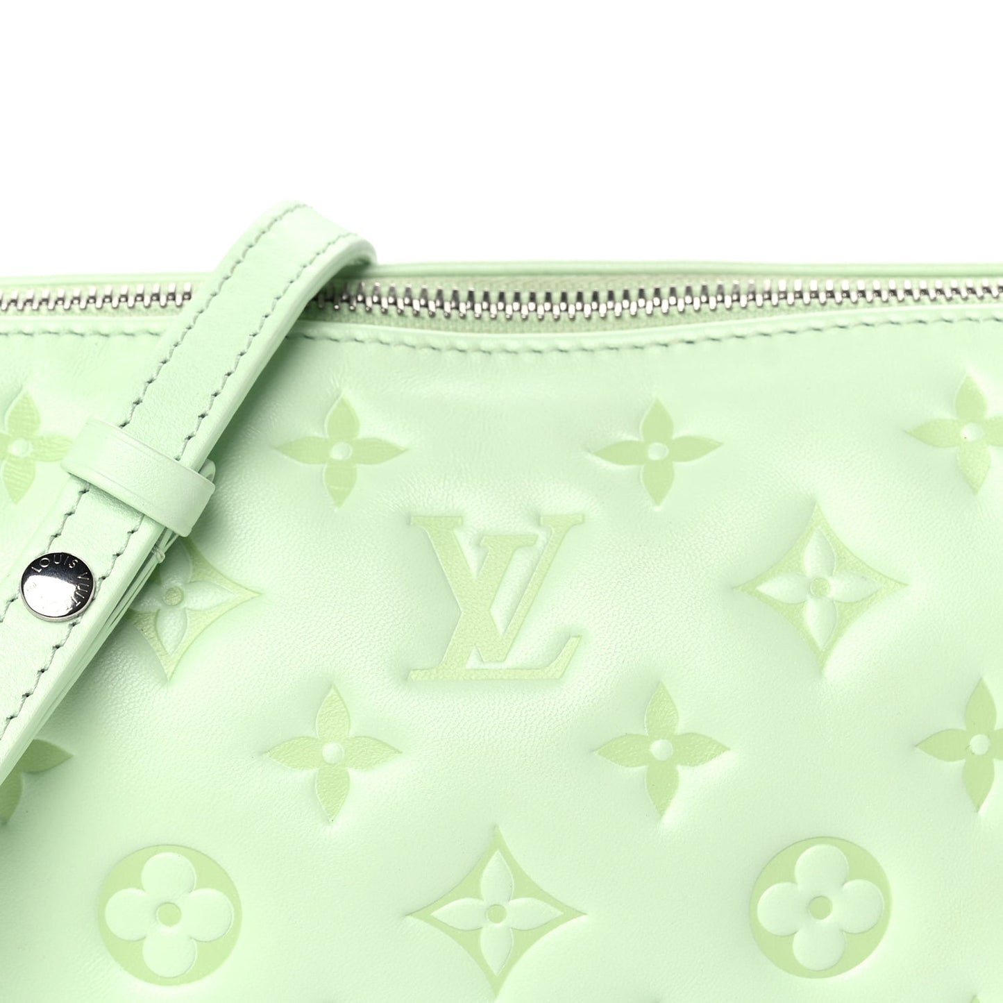 Lambskin Embossed Monogram Coussin BB Green