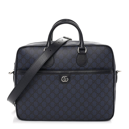 Gucci GG Supreme Monogram Textured Calfskin Medium Ophidia Briefcase Blue 1 of 8
