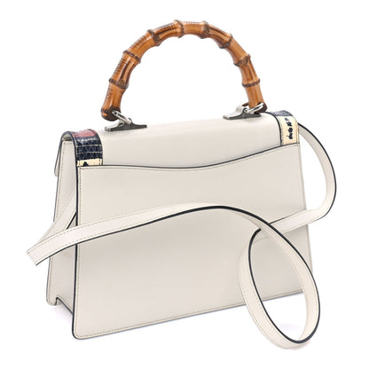 Gucci Calfskin Snakeskin Small Lilith Top Handle Bag White 2 of 7