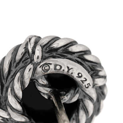 David Yurman Sterling Silver Black Onyx 8mm Chatelaine Earrings 4 of 4