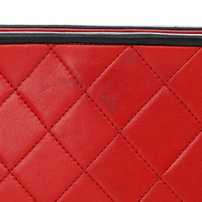Chanel Lambskin Quilted Framed Bag Red Black 12 of 12