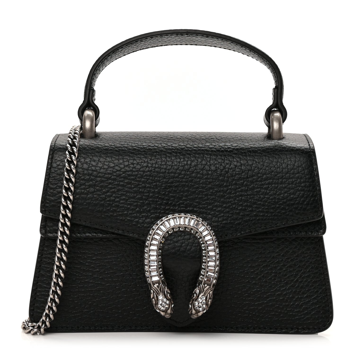 Gucci Dollar Calfskin Crystal Mini Dionysus Top Handle Bag Black Crystal 1 of 8