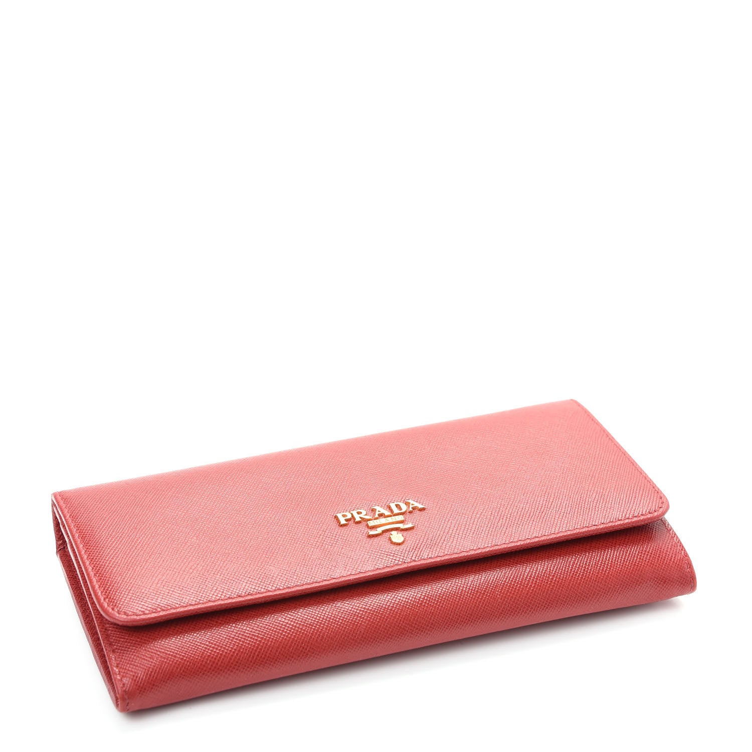 Prada Saffiano Metal Continental Flap Wallet Fuoco 4 of 6