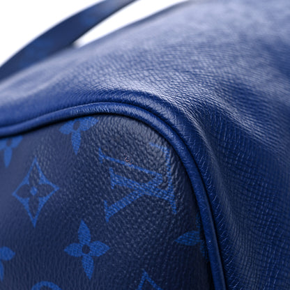 Louis Vuitton Taiga Monogram Eclipse Keepall Bandouliere 50 Pacific Blue 9 of 13