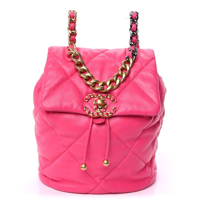 Chanel Lambskin Quilted  19 Backpack  Dark Pink 1 of 8