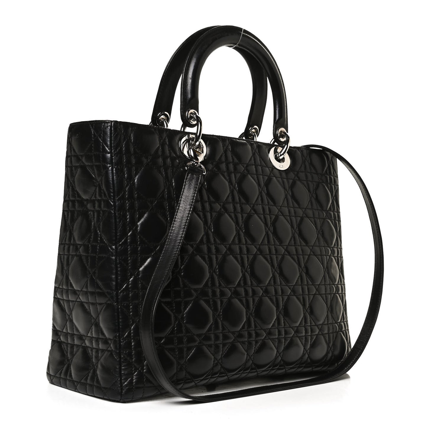 Lambskin Cannage Large Lady Dior Black