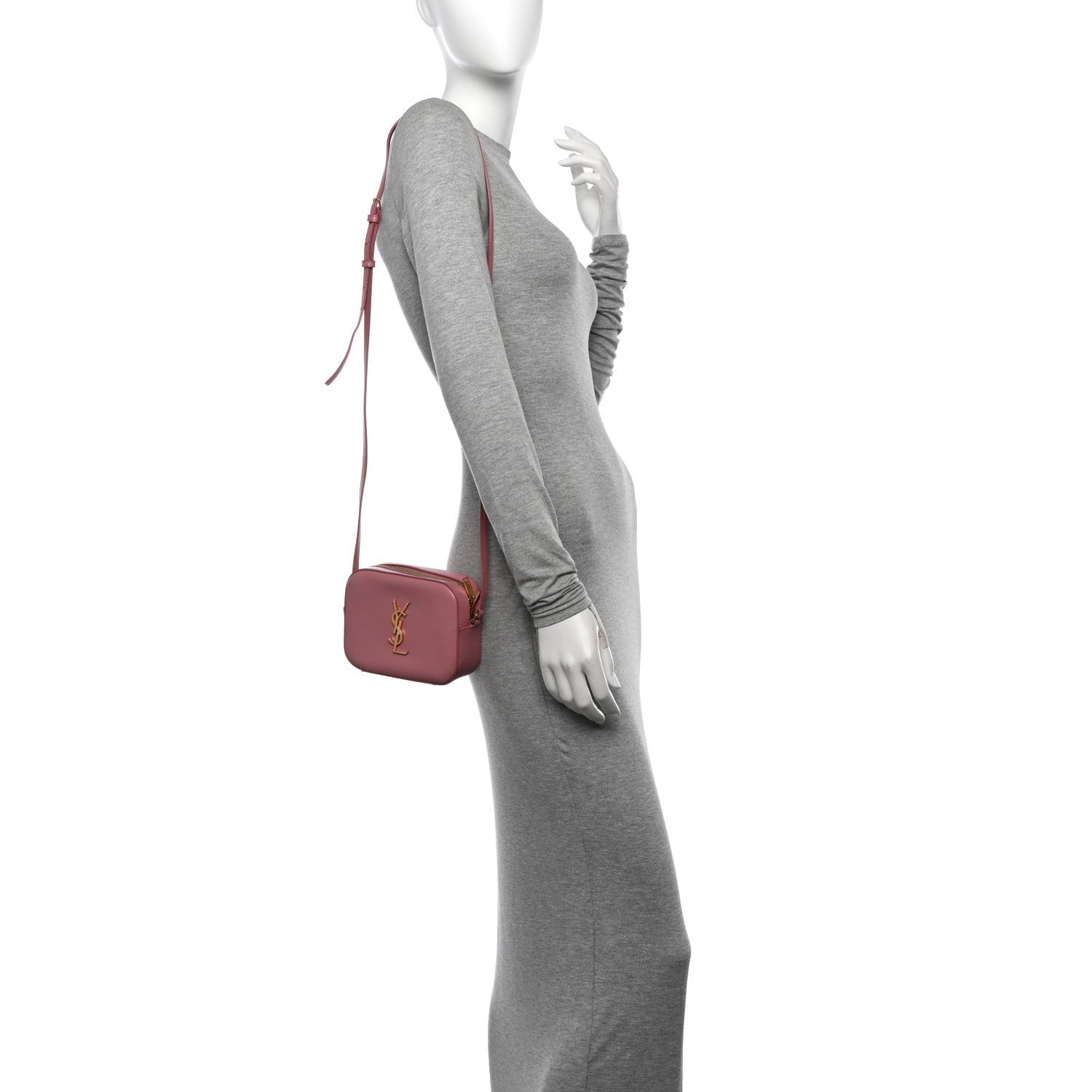 Saint Laurent Grain De Poudre Small Classic Monogram Camera Bag Old Rose 2 of 7