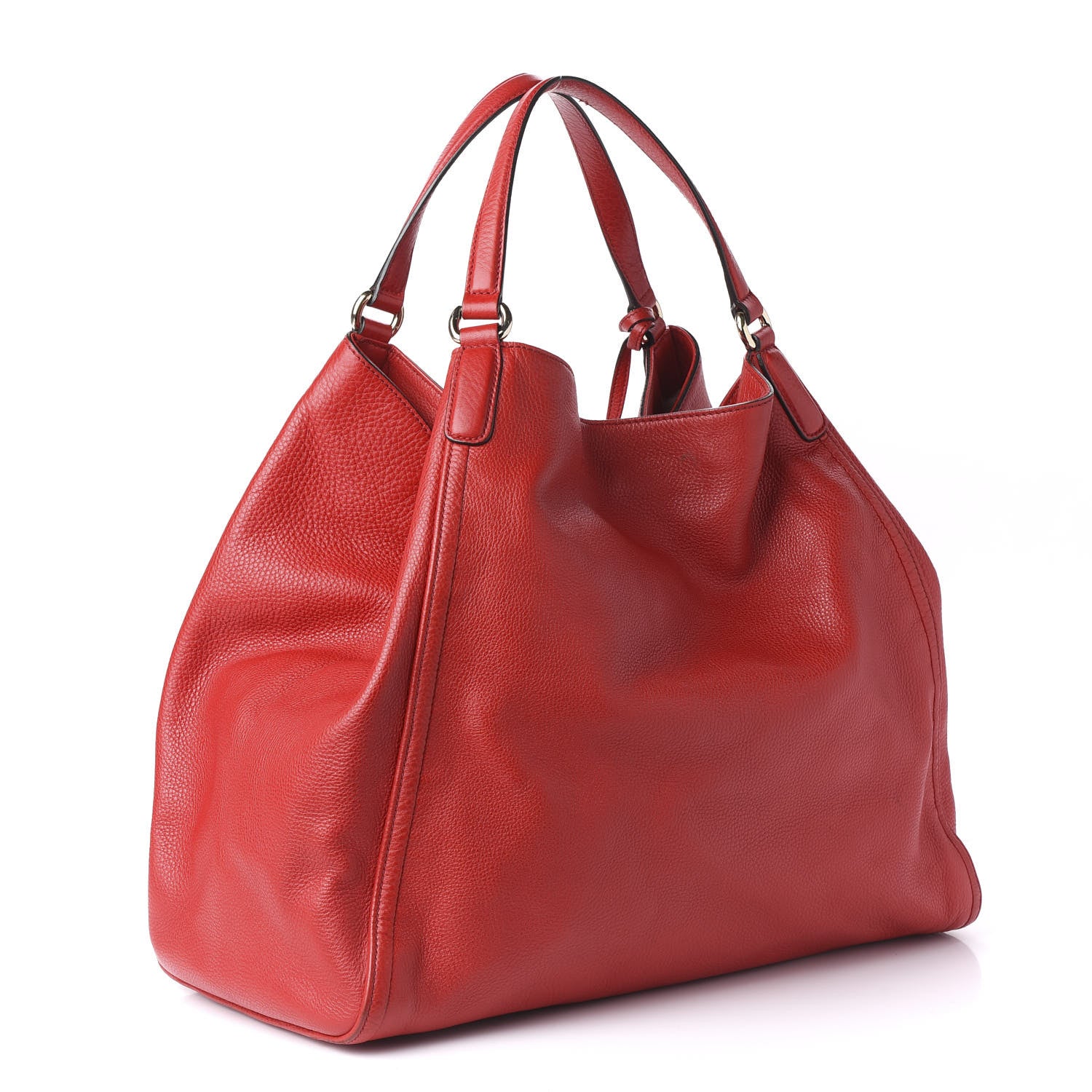 Gucci Pebbled Calfskin Large Soho Shoulder Bag Red 2 of 12