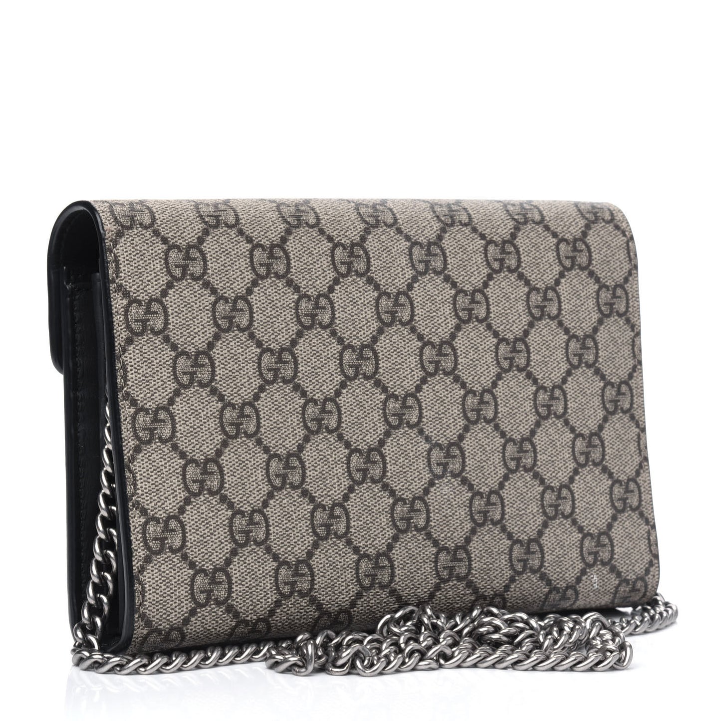 GG Supreme Monogram Mini Dionysus Chain Wallet Beige Black