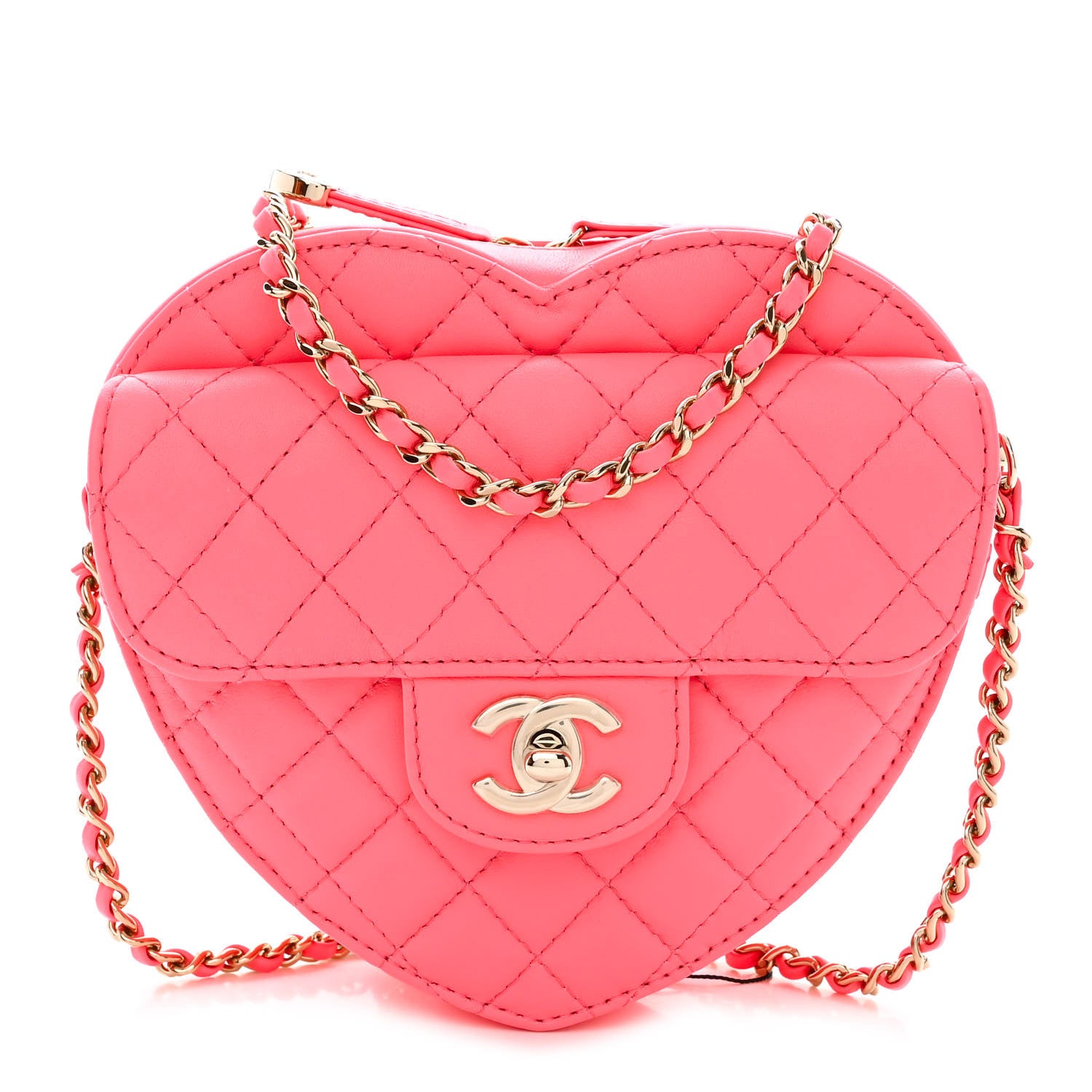 Chanel Lambskin Quilted CC In Love Heart Bag Pink 1 of 12