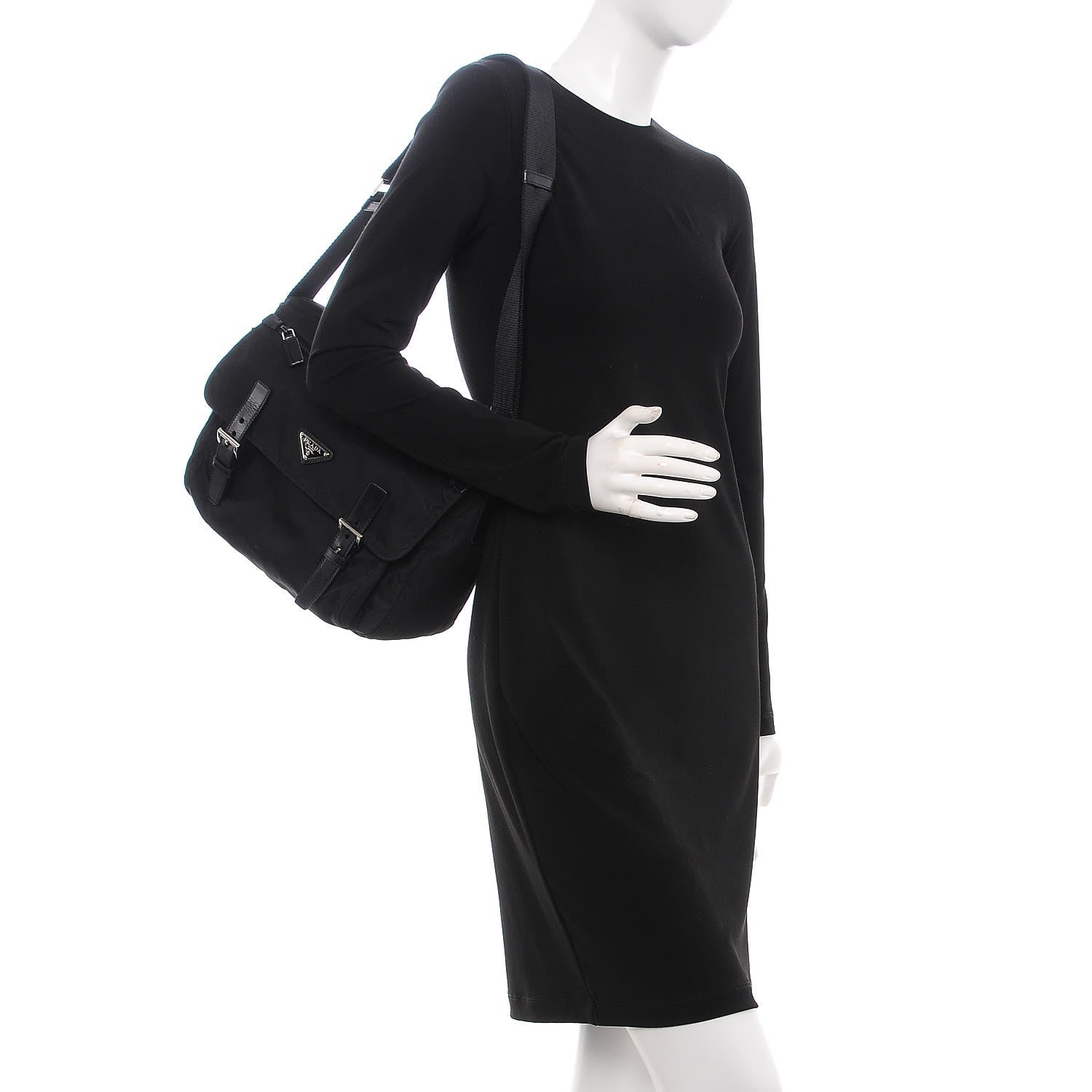 Prada Nylon Vela Messenger Bag Black 2 of 7