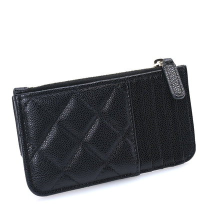 Chanel Caviar Quilted Flap Zip Card Holder Black 5 of 9