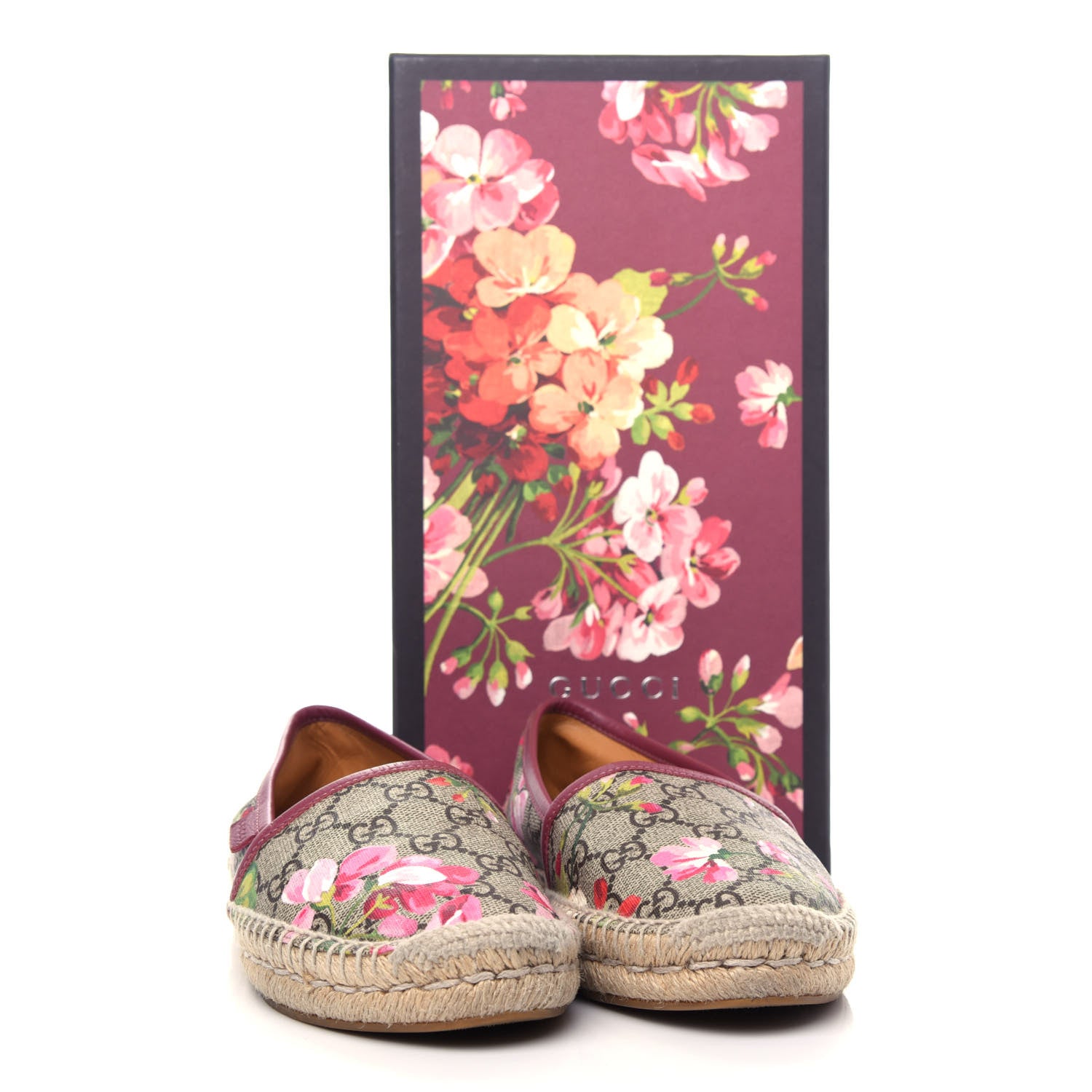 Gucci GG Supreme Monogram Blooms Espadrilles 36.5 Beige Multicolor Dry Rose 11 of 11