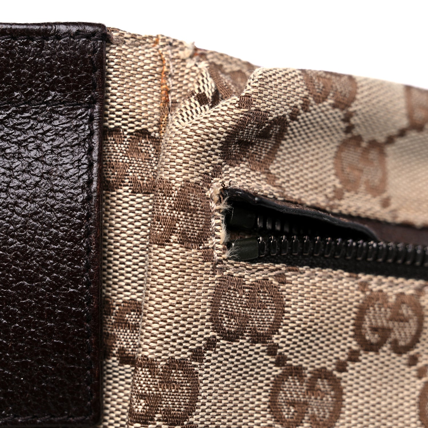 Gucci GG Monogram Double Pocket Belt Bag Dark Brown 11 of 13