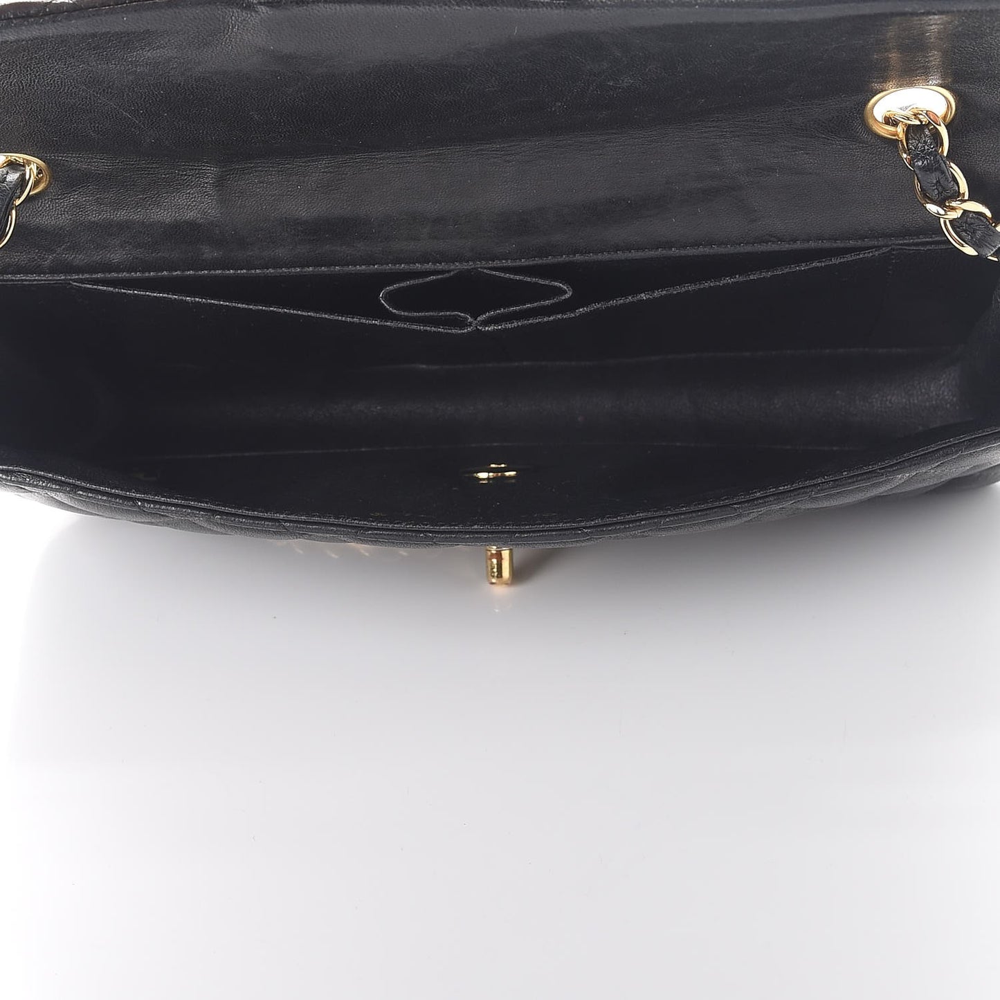 Lambskin Quilted East West Flap Black