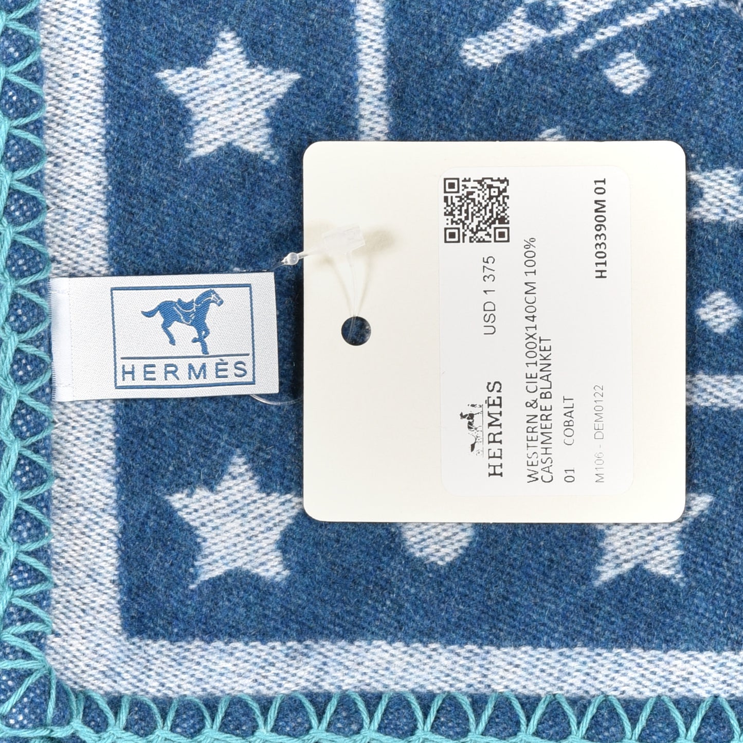 Wool Cashmere Western And Company Blanket Cobalt