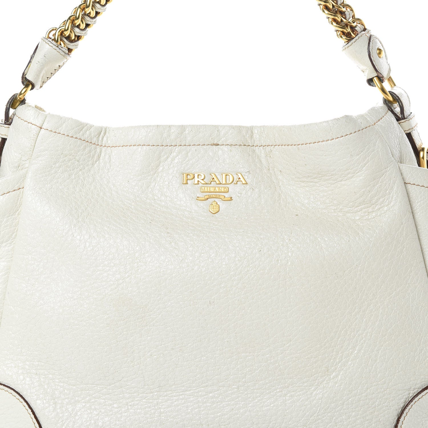 Prada Cervo Lux Chain Shoulder Bag Talco 9 of 20