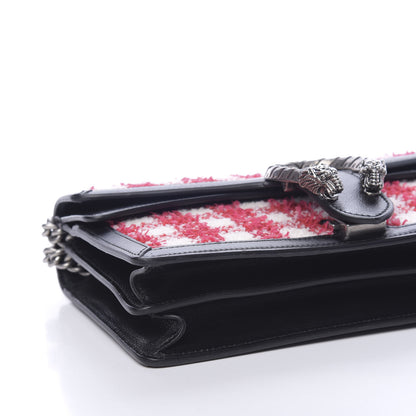 Gucci Tweed Check Small Dionysus Shoulder Bag Black Red 5 of 12