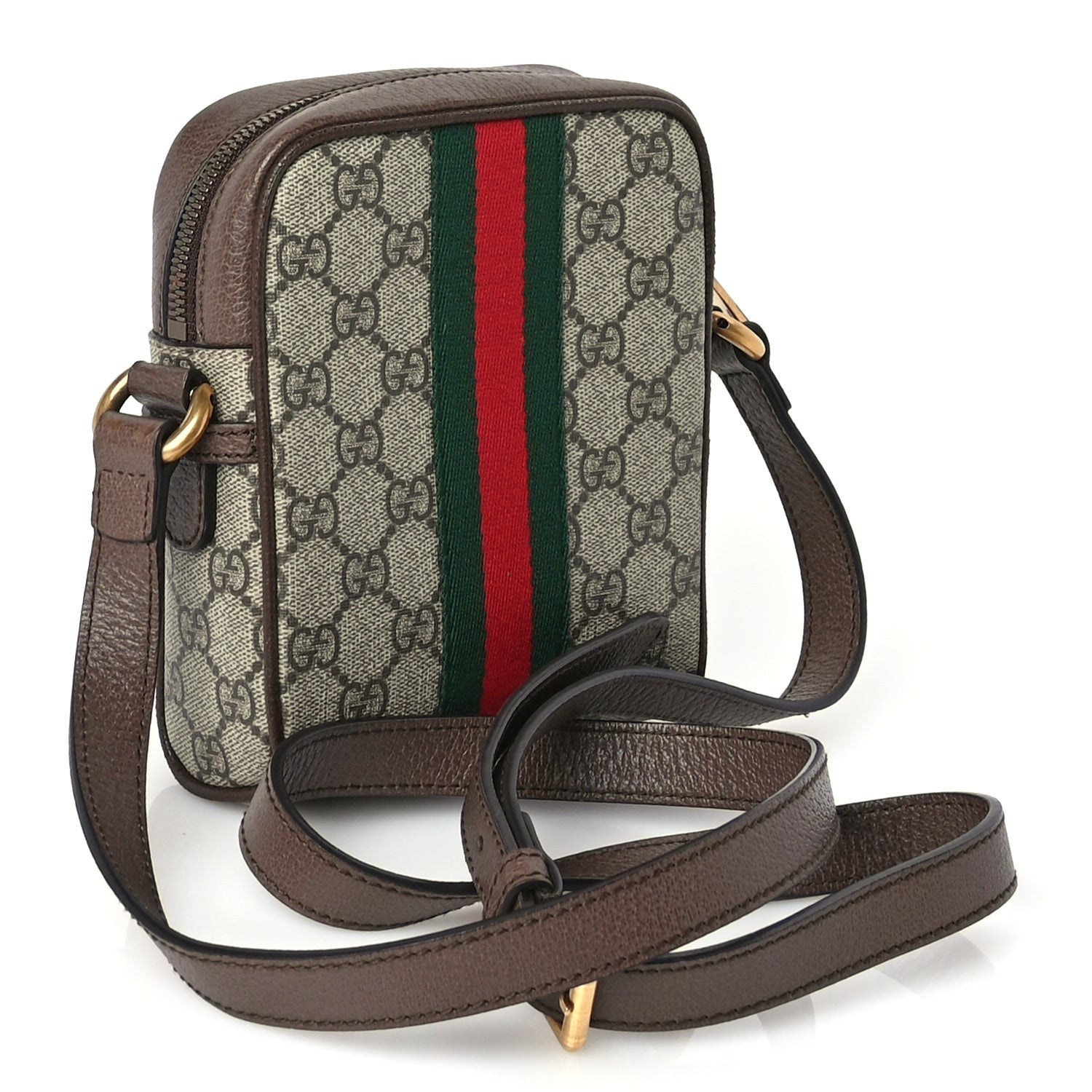 Gucci GG Supreme Monogram Web Mini Ophidia Messenger Brown 6 of 19