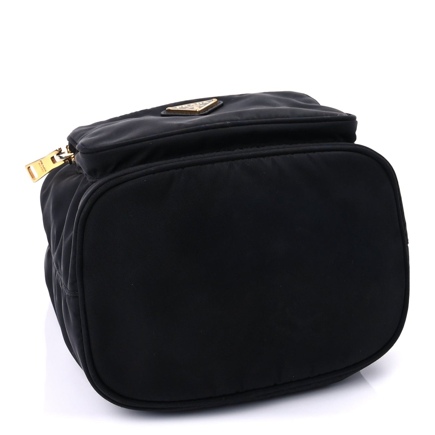 Nylon Vela Saffiano Mini Bucket Crossbody Bag  Black