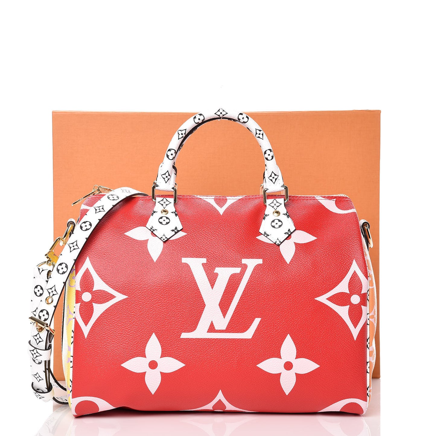 Monogram Giant Speedy Bandouliere 30 Rouge