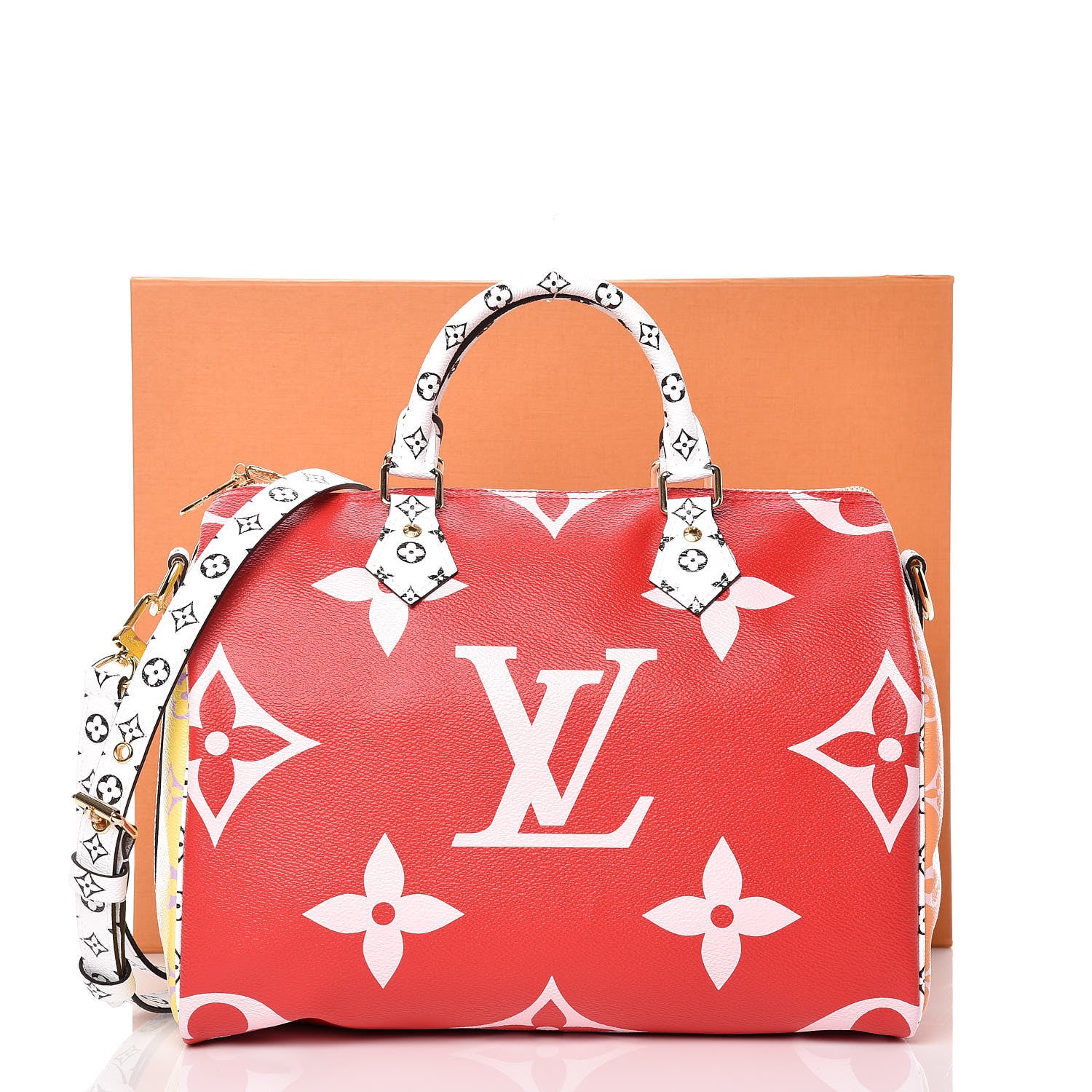 Louis Vuitton Monogram Giant Speedy Bandouliere 30 Rouge 9 of 9