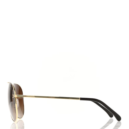 Chanel Metal Polarized Aviator CC Sunglasses 4189-T-Q Brown 3 of 6